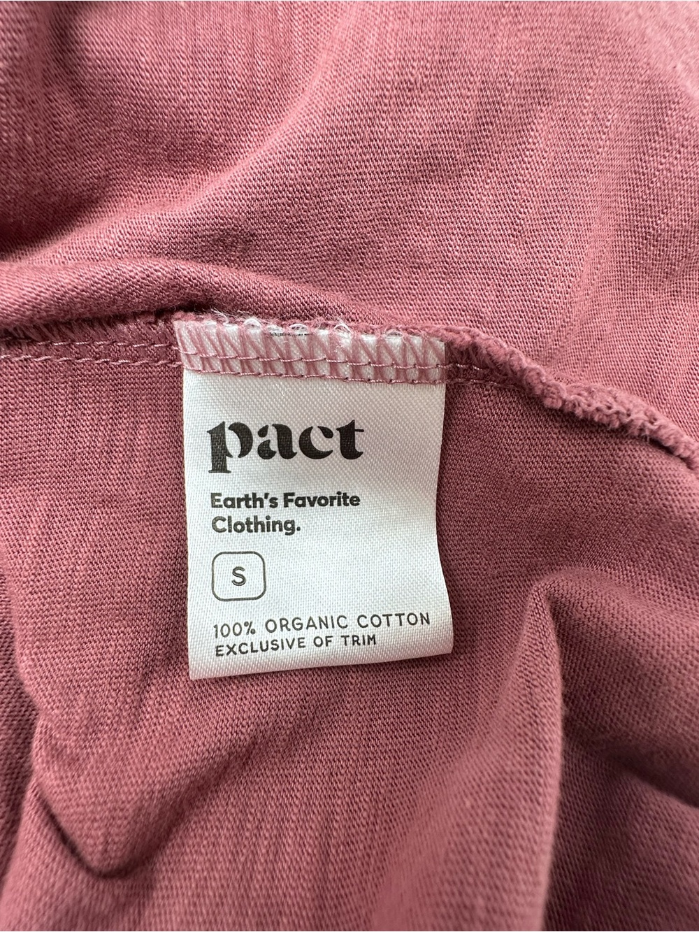 Pact Organic Cotton T-shirt Dress Size Small Mauve Pink Tie Drawstring Waist - Picture 6 of 12